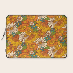 70s Retro Floral Laptop Sleeve
