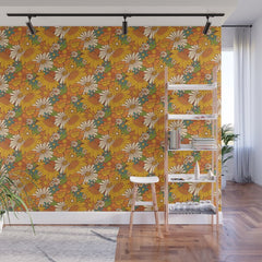 70s Retro Floral Wall Mural