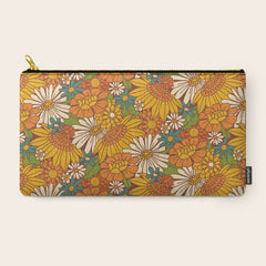 70s Retro Floral Carry All Pouch