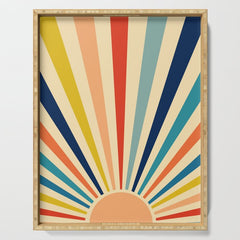 60s retro sun  Serving Tray