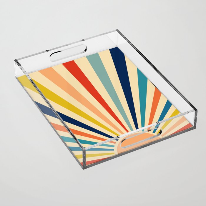 60s retro sun  Acrylic Tray