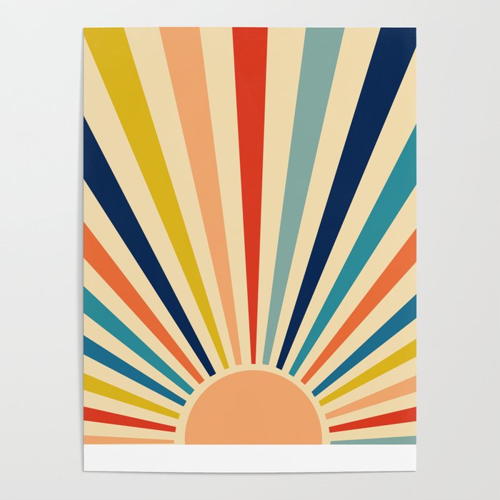 60s retro sun  Poster