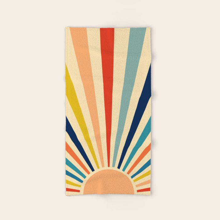 60s retro sun  Bath Towel