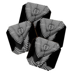 0622-JAL Heart Shape Pattern on Breasts and Nude Body Abstracted by Optical Patten Coaster