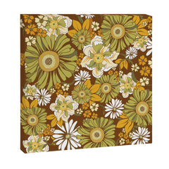 70s Retro Flower Power boho pattern Canvas Print