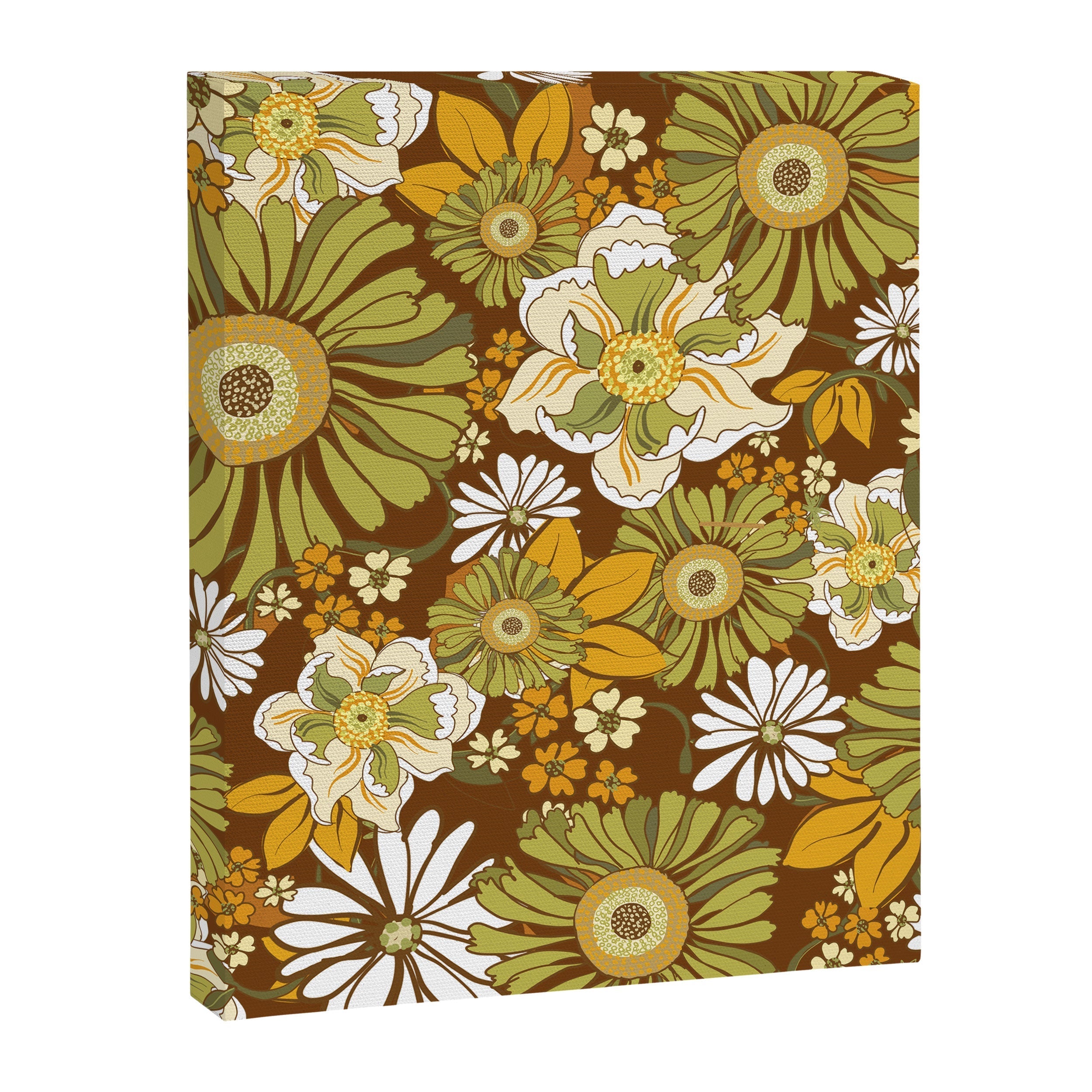 70s Retro Flower Power boho pattern Canvas Print