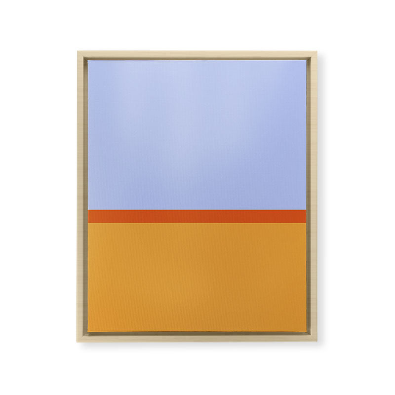 70s Summer Color Block Blue and Orange Framed Canvas Print