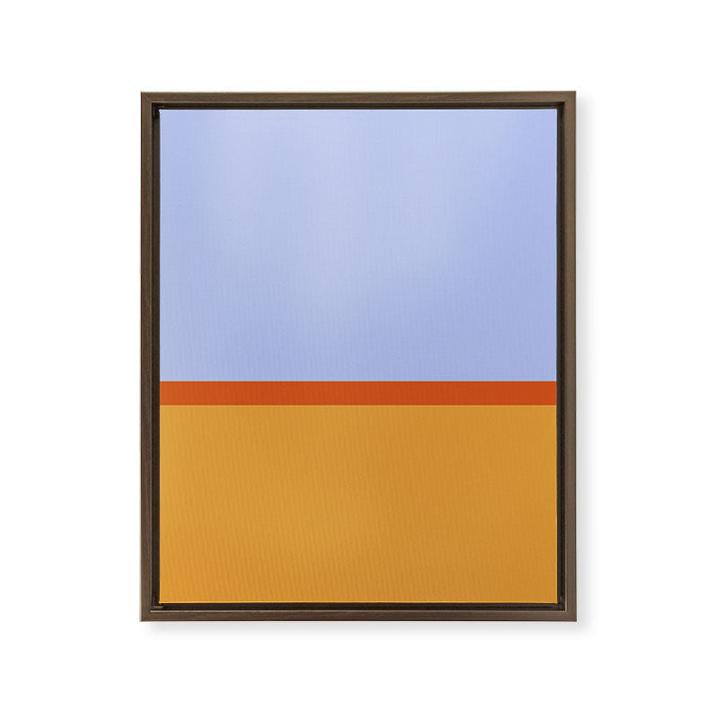 70s Summer Color Block Blue and Orange Framed Canvas Print