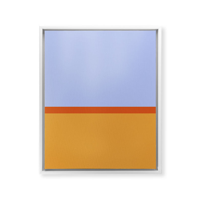 70s Summer Color Block Blue and Orange Framed Canvas Print