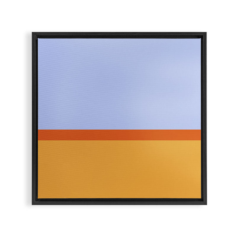 70s Summer Color Block Blue and Orange Framed Canvas Print