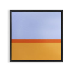 70s Summer Color Block Blue and Orange Framed Canvas Print