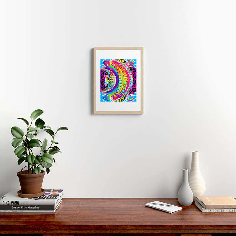 1997 Neon Rainbow Spirit Board Framed Art Print
