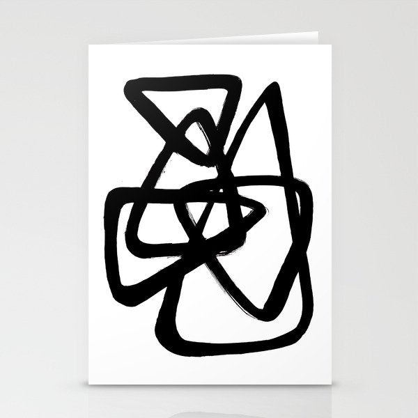 A Family Of Five White Background Stationery Card