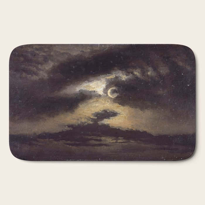 "Clouds in Moonlight" by Knud Baade, 1843 Bath Mat
