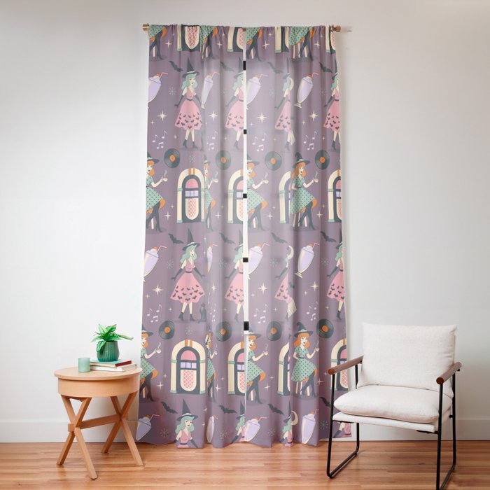 50s Witch Vibes Window Curtain