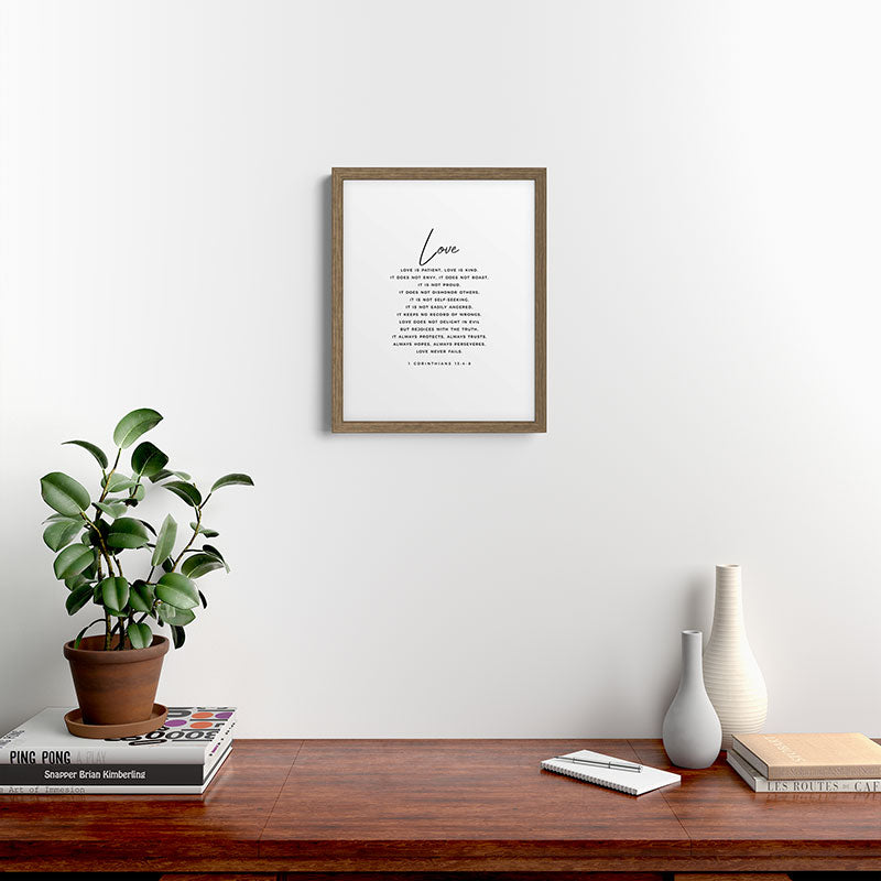 1 Corinthians 13 Love Is Patient Love Is Kind Love Never Fails Bible Verse Print Scripture Christian Framed Art Print