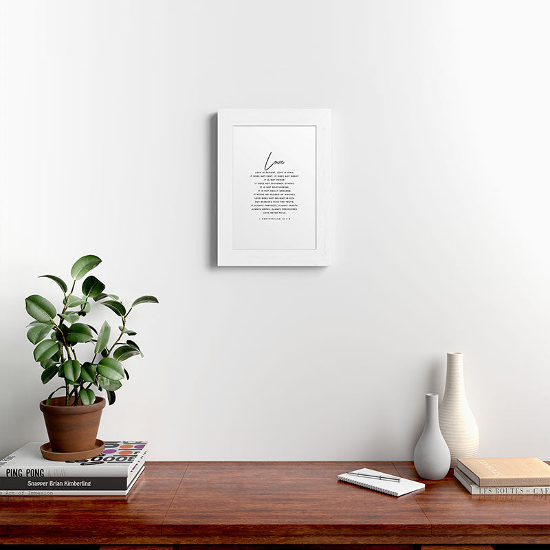 1 Corinthians 13 Love Is Patient Love Is Kind Love Never Fails Bible Verse Print Scripture Christian Framed Art Print