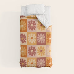 70's Daisy Bloom  Duvet Cover