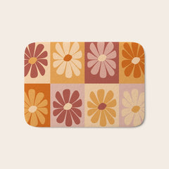 70's Daisy Bloom  Bath Mat