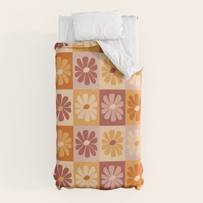 70's Daisy Bloom  Duvet Cover