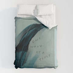 "One Wave At A Time" Duvet Cover