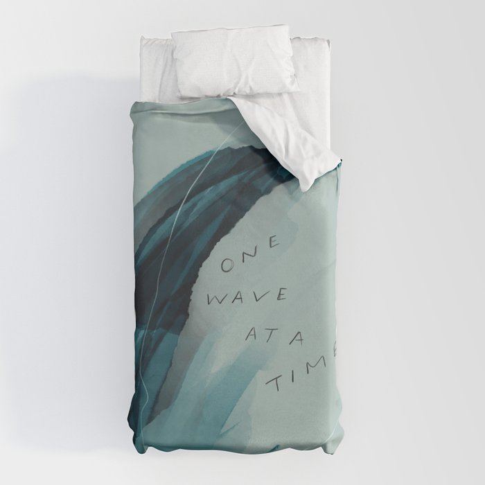 "One Wave At A Time" Duvet Cover