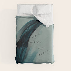 "One Wave At A Time" Duvet Cover