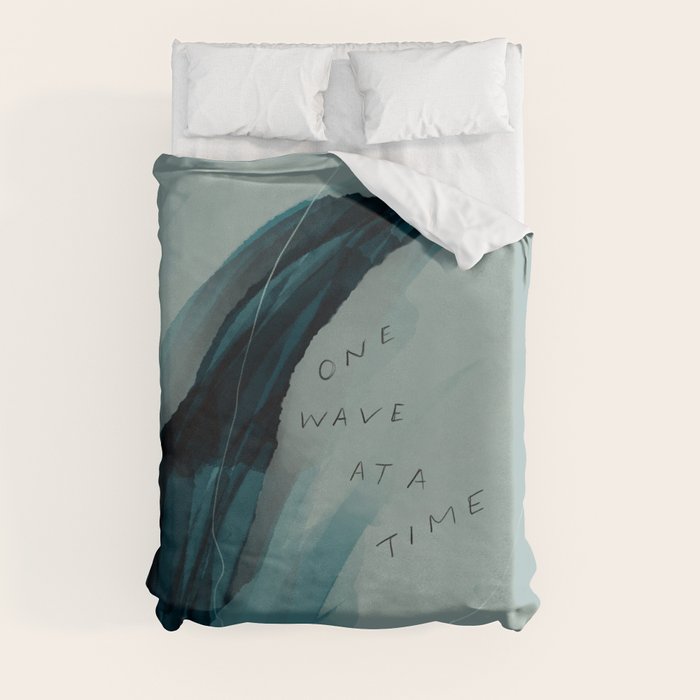 "One Wave At A Time" Duvet Cover