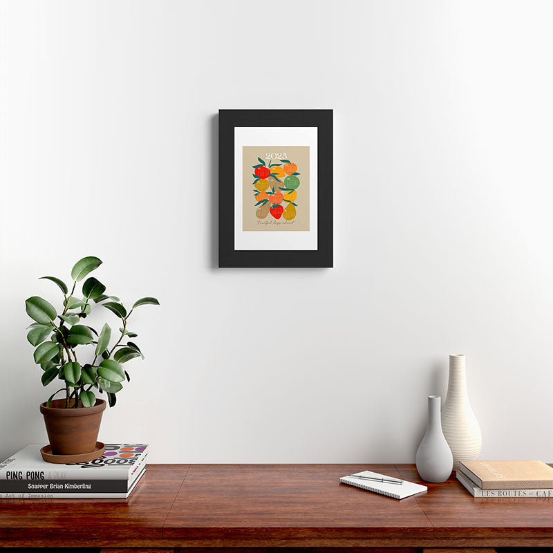 2025 RETRO FRUIT MARKET CALENDAR Framed Art Print