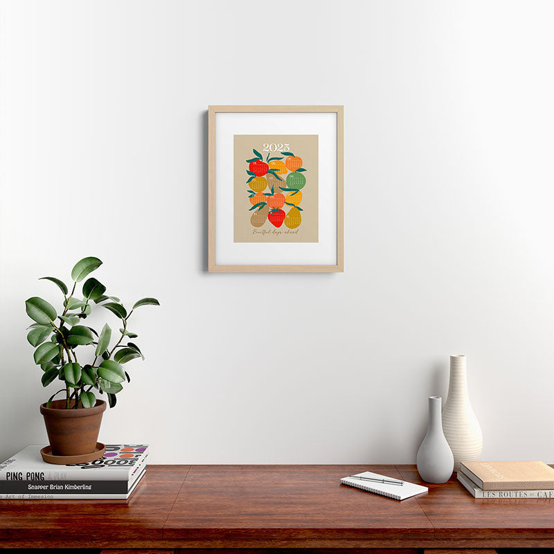 2025 RETRO FRUIT MARKET CALENDAR Framed Art Print