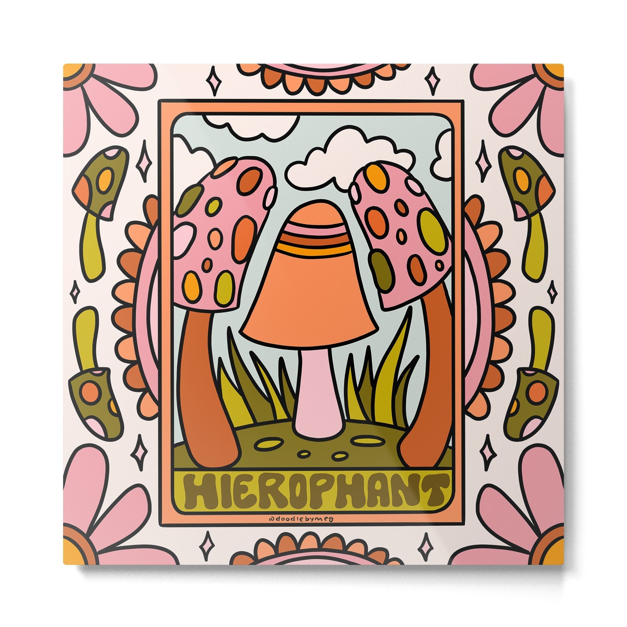 5. The Hierophant Mushroom Metal Print