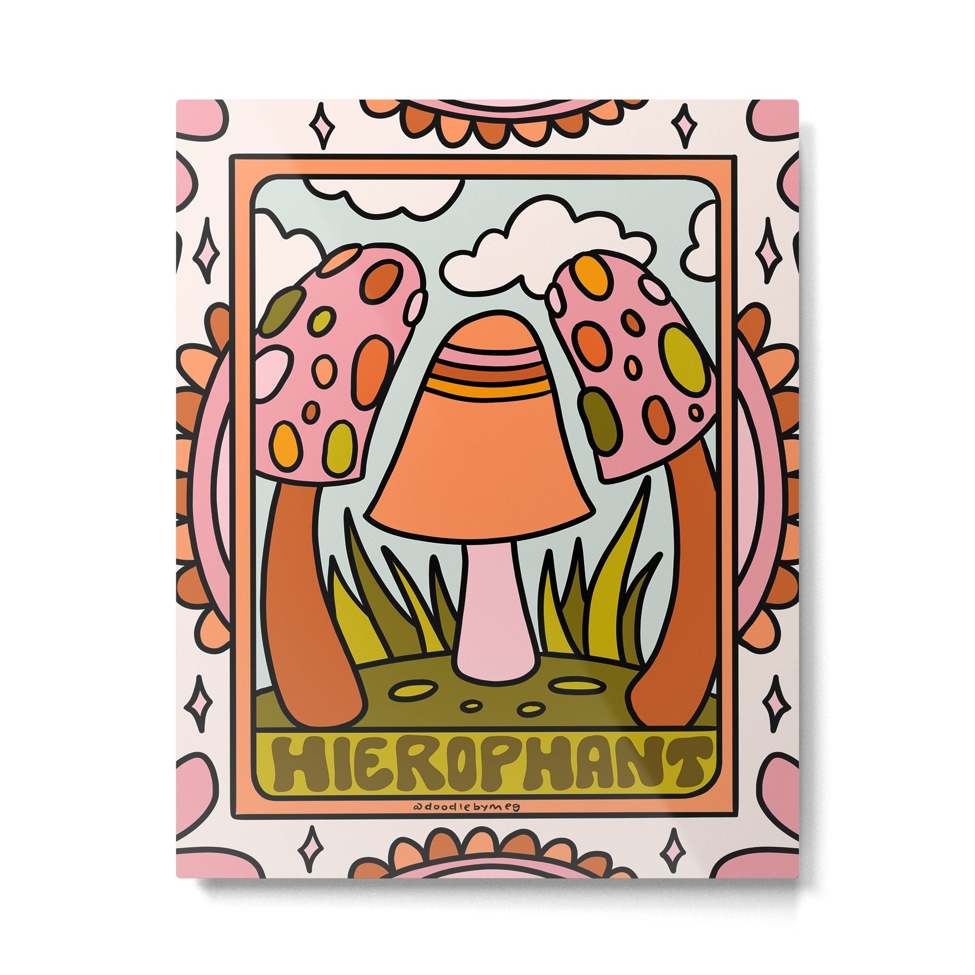 5. The Hierophant Mushroom Metal Print