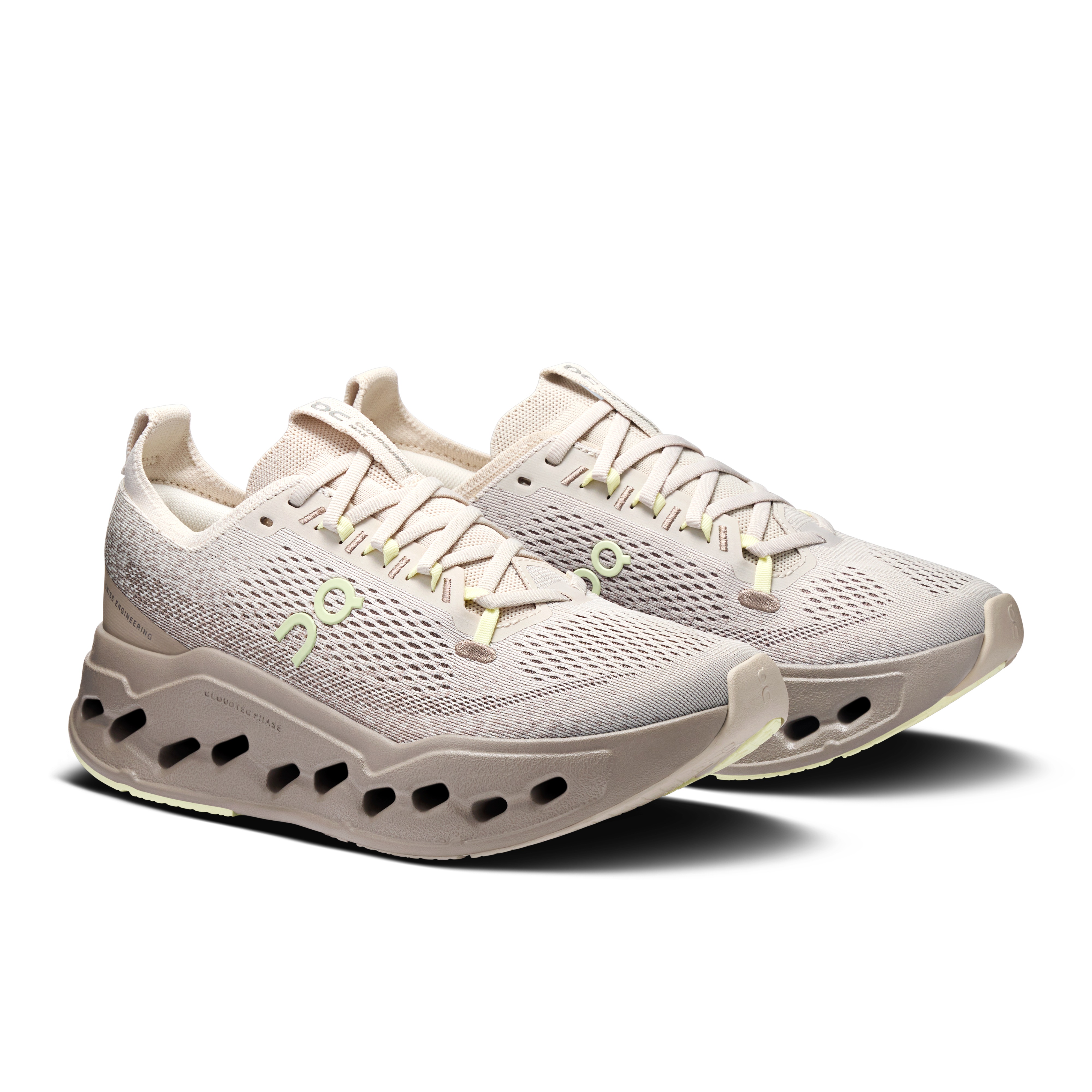 On Running Women's Cloudsurfer Max Shoes - Pelican / Limelight