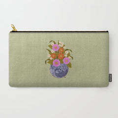 1970s Disco Ball Flower Pot  Carry All Pouch