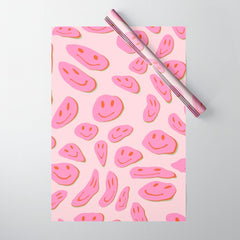 70s retro pink smiles pattern  Wrapping Paper