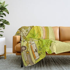 a frame simple living // banana pancakes // retro surf art by surfy birdy Throw Blanket