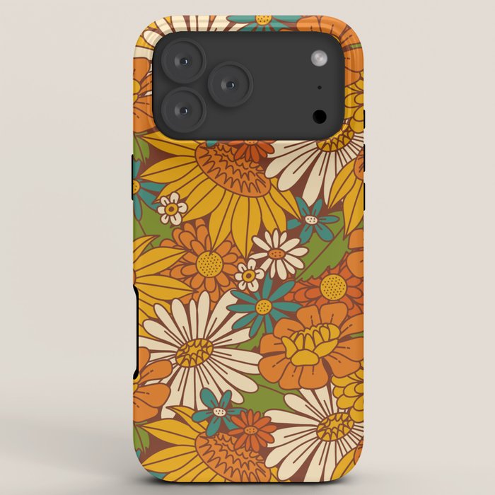 70s Retro Floral iPhone Case