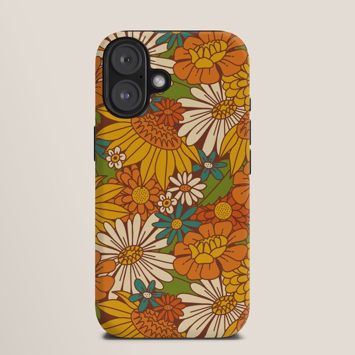 70s Retro Floral iPhone Case