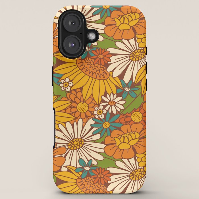 70s Retro Floral iPhone Case