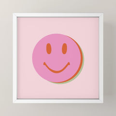70s retro pink smiles pattern  Mini Art Print