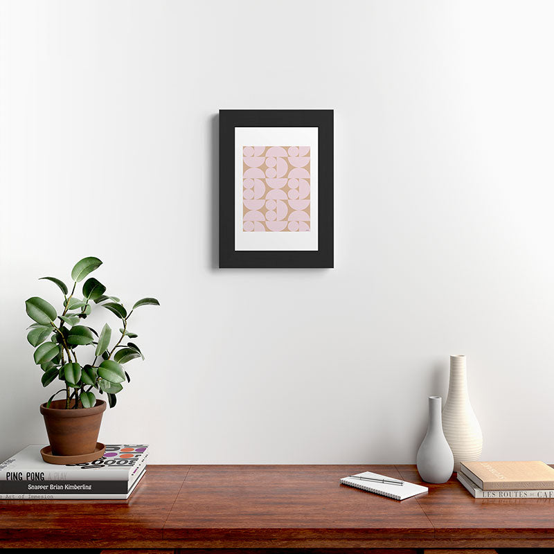 "Grapes and apple slices (pale pink)" Framed Art Print