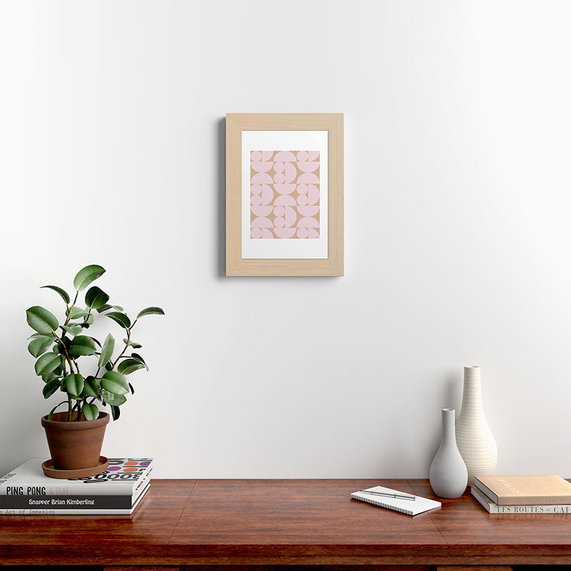 "Grapes and apple slices (pale pink)" Framed Art Print