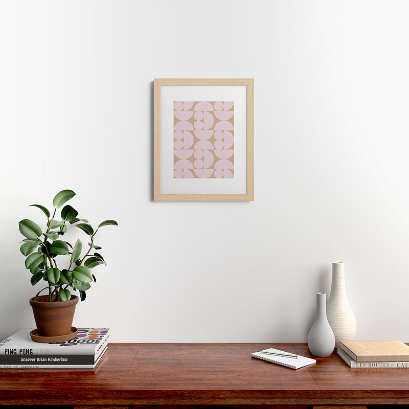 "Grapes and apple slices (pale pink)" Framed Art Print