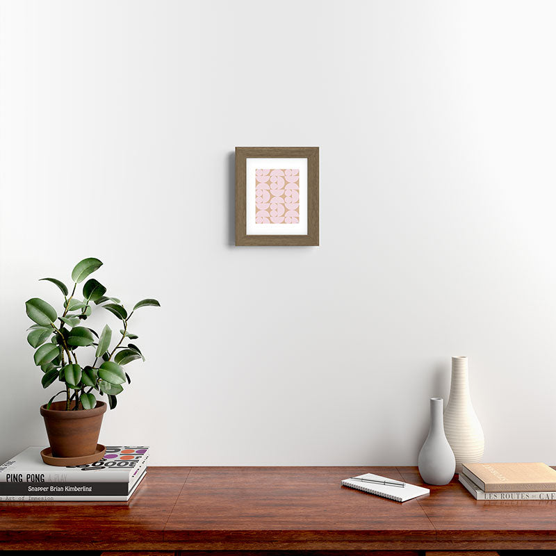 "Grapes and apple slices (pale pink)" Framed Art Print