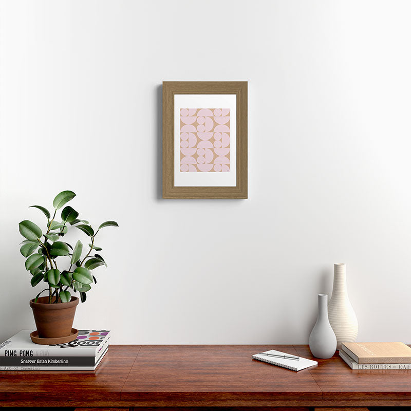 "Grapes and apple slices (pale pink)" Framed Art Print