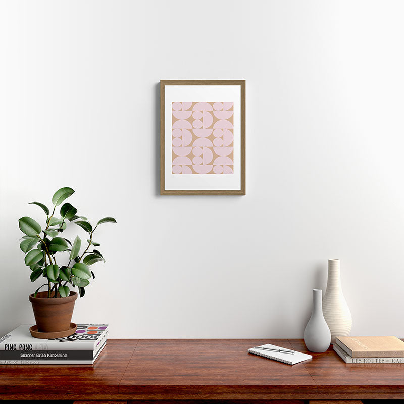 "Grapes and apple slices (pale pink)" Framed Art Print