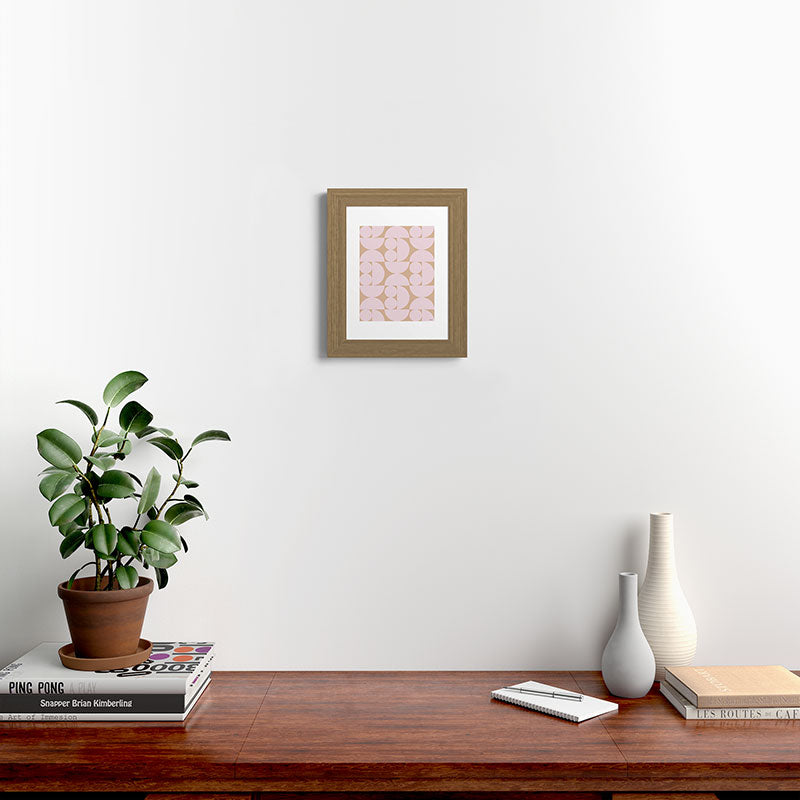 "Grapes and apple slices (pale pink)" Framed Art Print