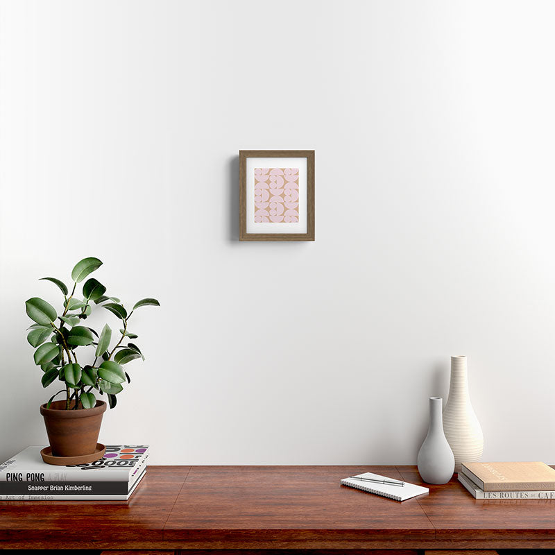 "Grapes and apple slices (pale pink)" Framed Art Print