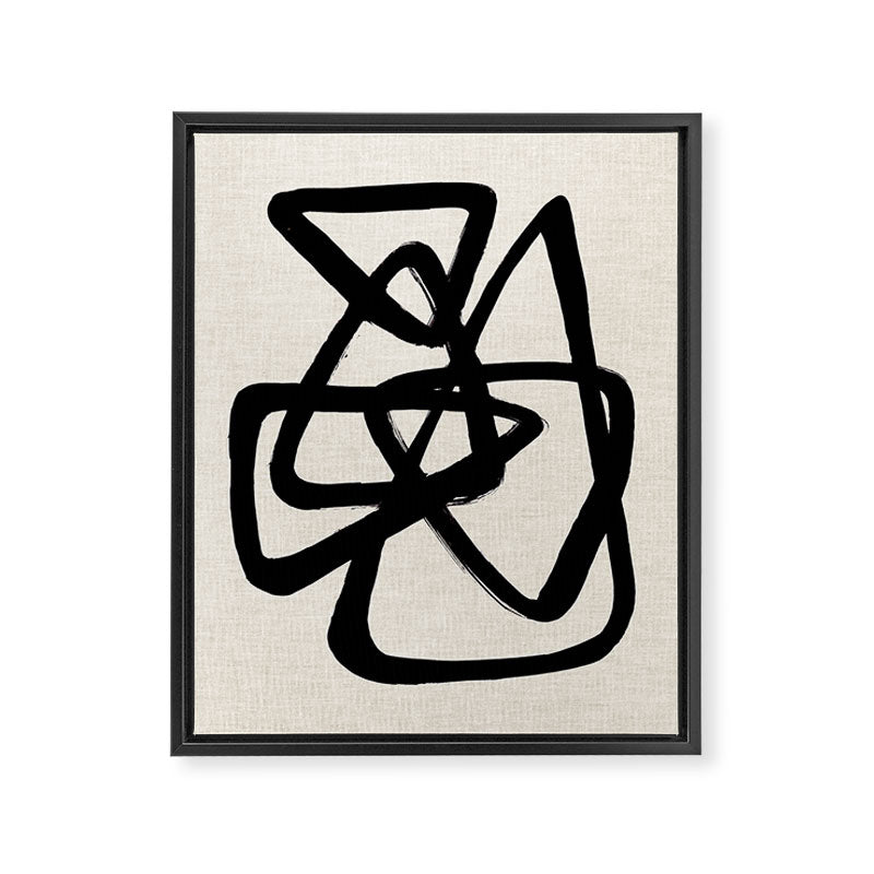 A Family Of Five Framed Canvas Print