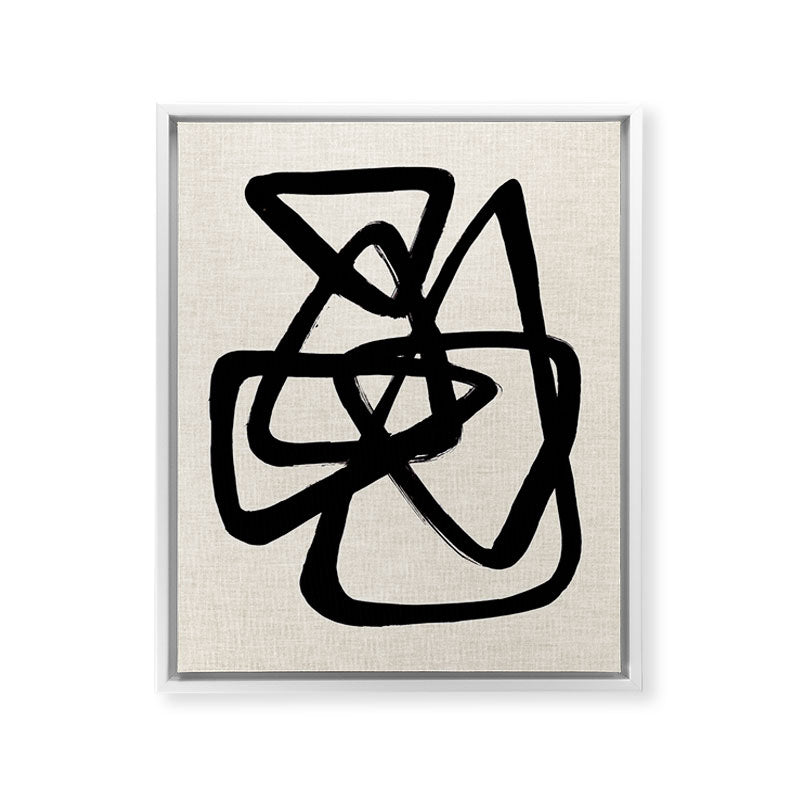 A Family Of Five Framed Canvas Print
